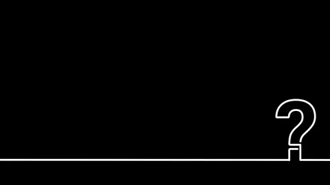 QUESTION MARK white continuous line drawing animation on black background. .. Stock-Footage 341603729