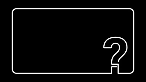 QUESTION MARK white line art frame animation on black background. Minimalis.. Stock Footage 341603736