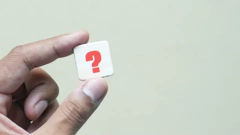 Question mark on wooden block Stock Footage 194379352