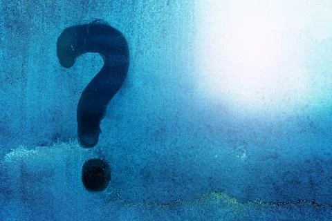 Question mark written on window Stock Photos