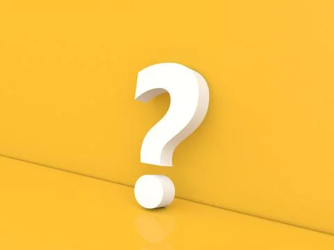 Question mark on a yellow background. 3d render illustration. Stock Illustration