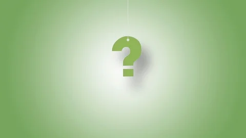 Question Mark in Yellow Hanged with String On Green Background in 4K Resolution Stock Footage 125931066