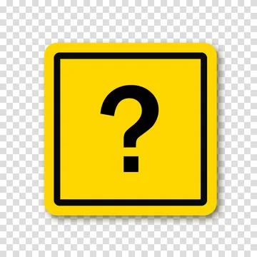 Question mark in a yellow square road sign. Vector clipart illustration on a  Stock Illustration