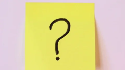 Question mark on yellow sticker Stock Footage 85463970