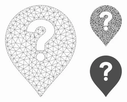 Question Marker Vector Mesh Network Model and Triangle Mosaic Icon Stock Illustration