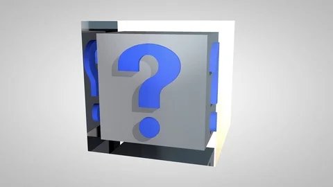 Question marks, 3d animation with alpha-matte Stock Footage 80001397