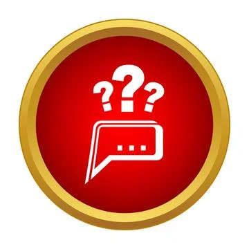 Question marks above speech bubble icon concept Stock Illustration