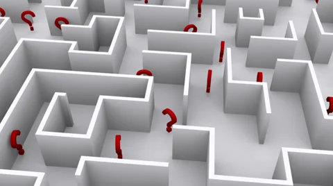 Question marks and maze Stock Footage 30187351