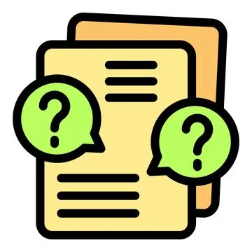 Question marks appearing from documents with text Ilustração Stock