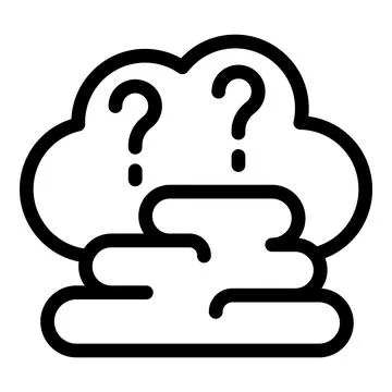 Question marks appearing from processing data cloud computing storage serve.. Stock Illustration