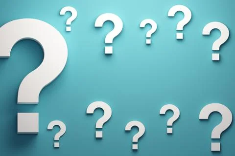 Question marks banner background. 3D Render illustration Illustrazione stock