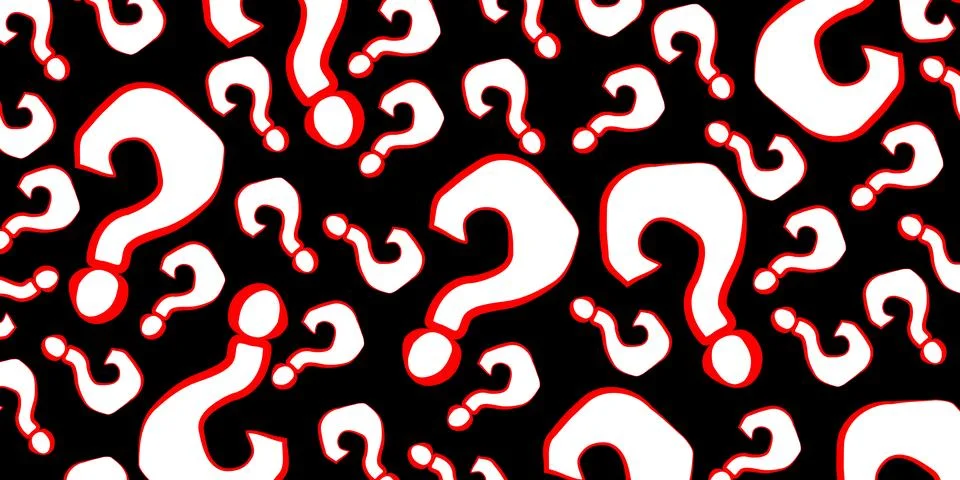 Question marks on black background. Question mark pattern abstract Halloween  Stock Illustration