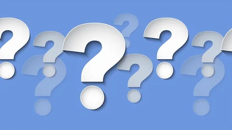 Question marks. on blue background animation. Stock Footage 128733512