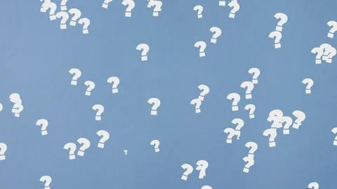 Question Marks On Blue Paper Texture Stock Footage 113006198