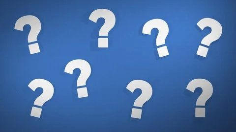 Question Marks On Blue, Stop-Motion Animation Stock Footage 111708523