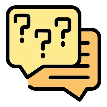 Question marks bubbles representing online support chat Ilustração Stock