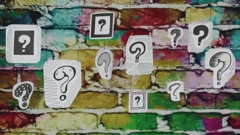 Question marks on a color background Stock Footage 91282163