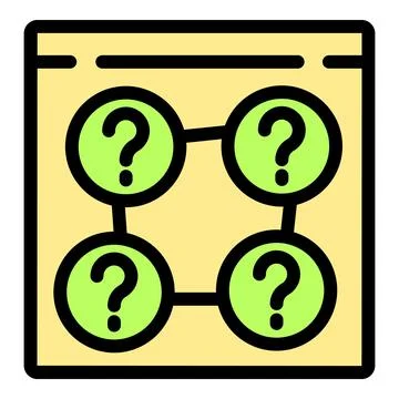 Question marks connected representing interconnected problems solving concept Illustrazione stock