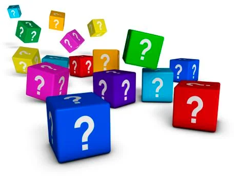 Question marks cubes Illustrazione stock