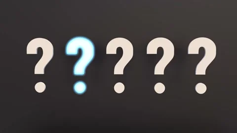Question marks on a dark background, a flashing neon question mark. Stock Footage 166282358