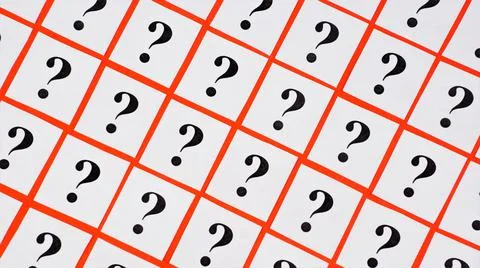 Question marks. An expression of doubt. Stock Photos