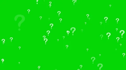 Question Marks Floating Over Bright Green Background for Design Use Stock Footage 311795293