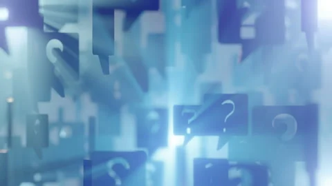 Question marks floating in space. Looped video. Stock Footage 164954590