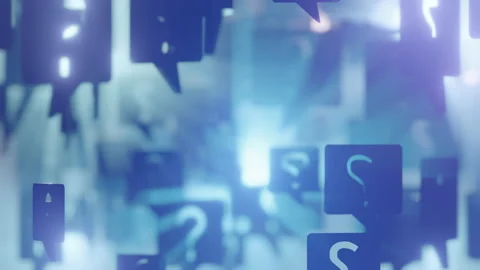 Question marks floating in space. Looped video. Stock Footage 164979432