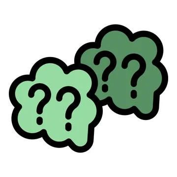 Question marks floating in thought bubbles representing uncertainty and con.. Stock Illustration