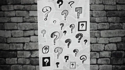 Question marks focusing Stock Footage 90449237