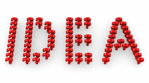 Question marks form the word "Idea" Video stock 42539505
