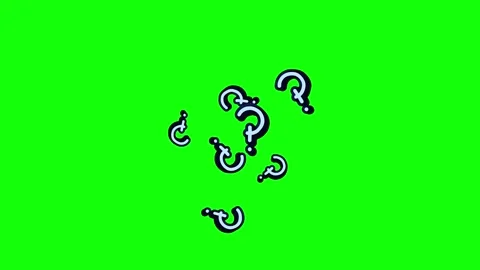 Question Marks Forming Abstract Pattern in Neon Green and Black Stripes wit.. Stock Footage 340914088