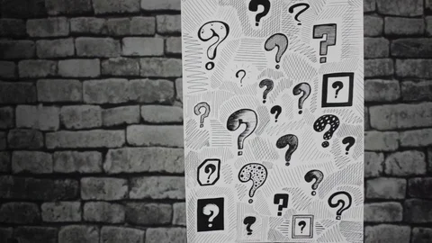 Question marks on gray Stock Footage 90449319