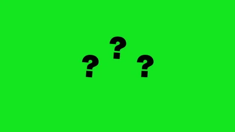 Question marks on green screen background animation Stock Footage 308246688