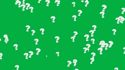 Question Marks On Green Screen Stock Footage