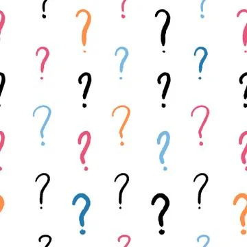 Question marks - hand written ink style simple doodle vector background. Illustrazione stock