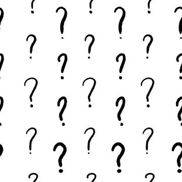Question marks - hand written ink style simple doodle vector background. Illustrazione stock