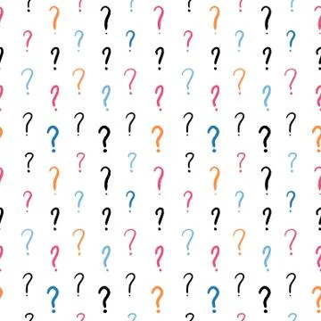 Question marks - hand written ink style simple doodle vector background. Illustrazione stock