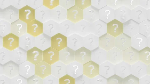 Question Marks Hexagon Surface Loop 1 Yellow x White Stock Footage 140518016
