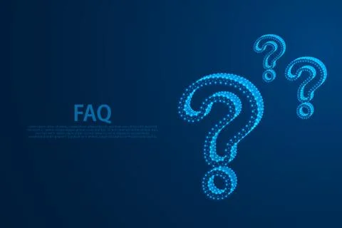 Question marks icon from lines, triangles and particle style design, vector Stock Illustration