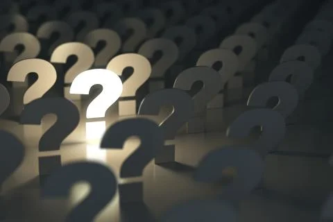 Question marks. Idea or problem concept. Stock Illustration
