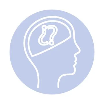 Question marks inside human head block style icon vector design Illustrazione stock