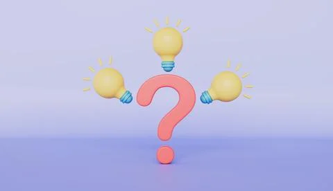 Question marks with light bulbs, Question and answer business concept Stock Illustration