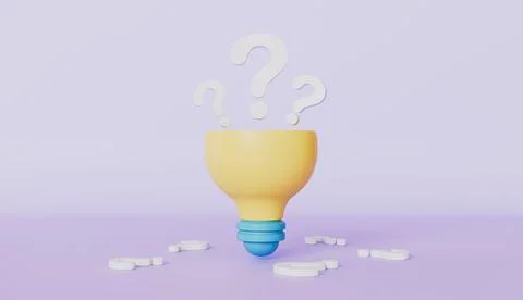 Question marks with light bulbs, Question and answer business concept Stock Illustration