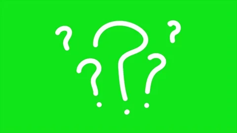 Question marks looping animation on green background Stock Footage 340084341