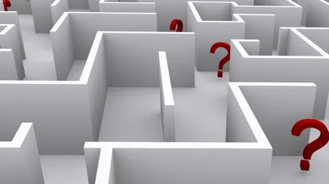 Question marks in the maze Stock Footage 32395986