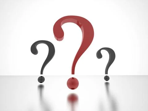 Question marks one re rendered with hihlights Stock Illustration