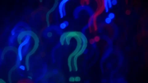 Question marks. Out of focus lights back... | Stock Video | Pond5