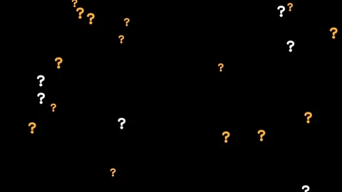 Question marks rising on black background overlay 4K Видео 337062438