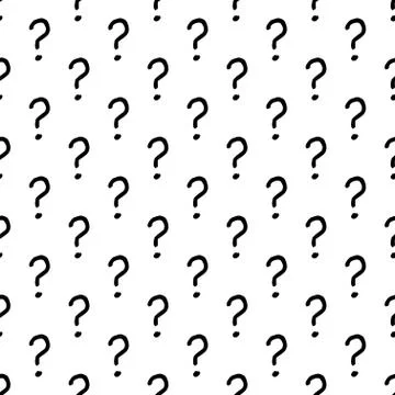 Question marks seamless pattern . question hand drawn background. Stock Illustration